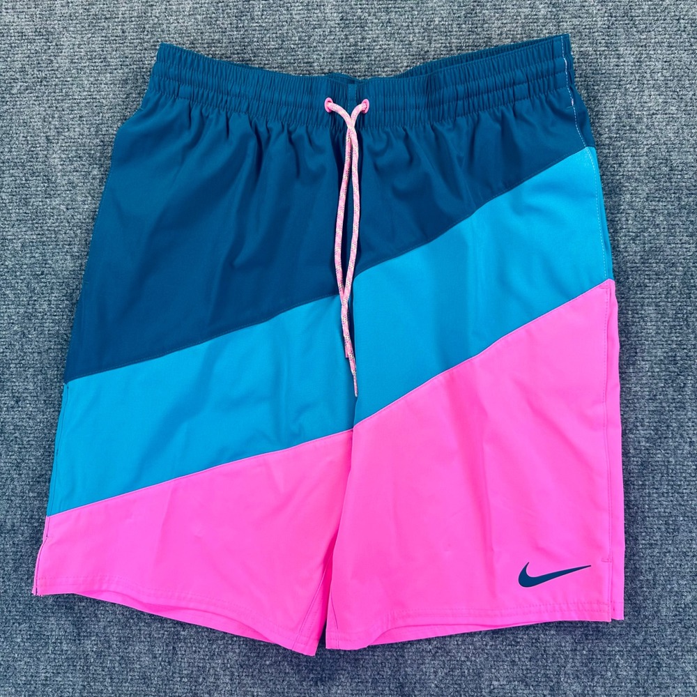 Nike Mens M Swim Bottom Board Shorts
Swimsuit Pink Blue Teal Colorblock NESSD470 - Picture 2 of 15